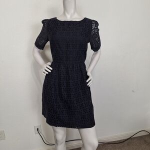 Gorman Navy Business Casual Textured Lace Fit & Flare Cocktail Dress Sz.10= US 6